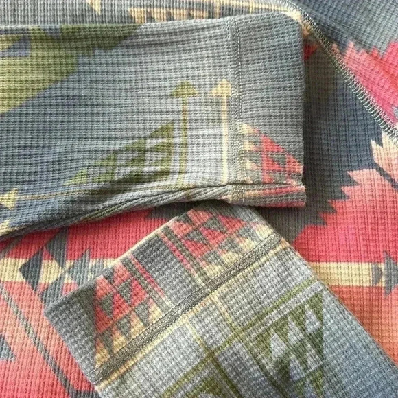 Chaps Women’s Long Sleeve Pullover Lightweight Western Aztec Thermal Hoodie Med‎ - Picture 6 of 10